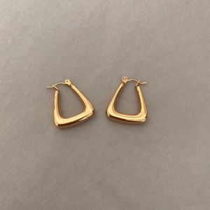 COPY - Gold triangle hoops earrings, hoops earrings, triangle earrings, gold je…